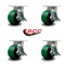 Service Caster 6'' Heavy Duty Green Poly on Cast Iron Swivel Caster Set with Brakes, 4PK CRAN-SCC-KP92S630-PUR-GB-SLB-4 - alternate 4